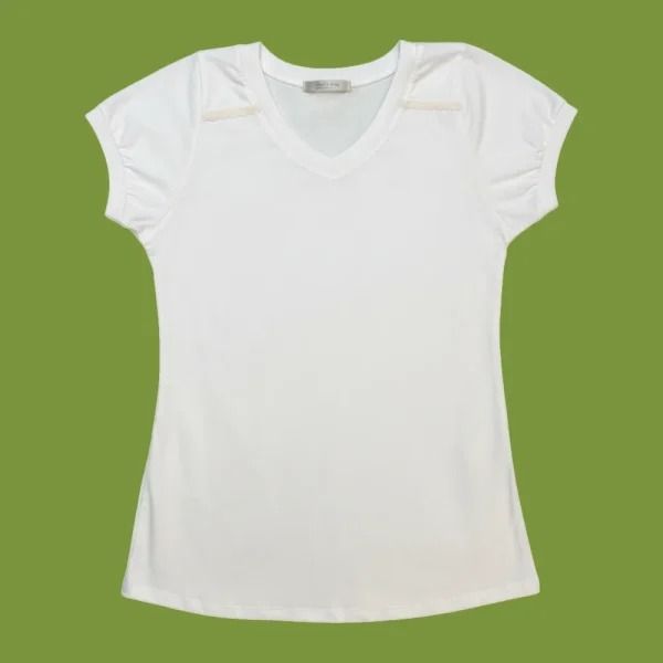 تاپ نخی آستین کوتاه زنانه روزی پاک – لطافت طبیعی و ارگانیک