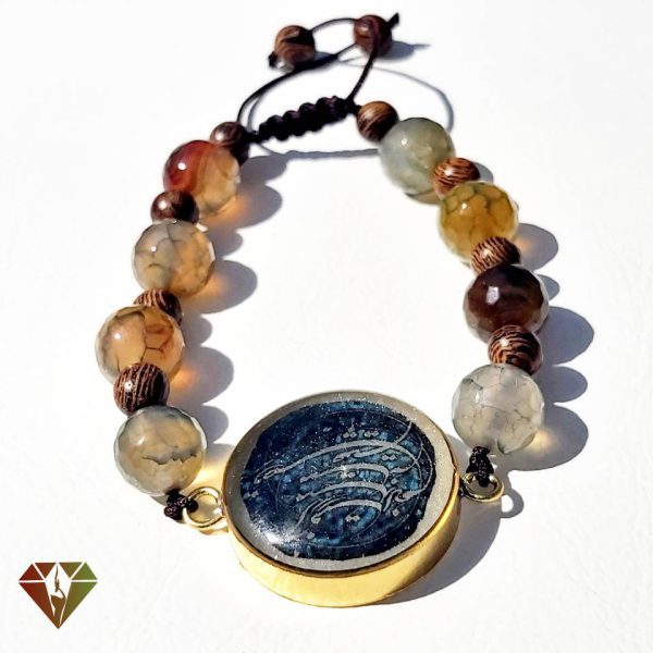 دستبند عقیق رزین گوهر