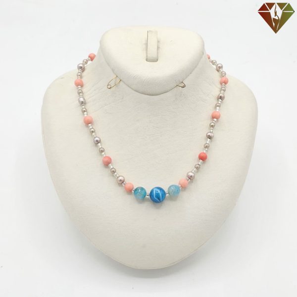 گردنبند مروارید مرجان و عقیق مناسب برای نوجوانان